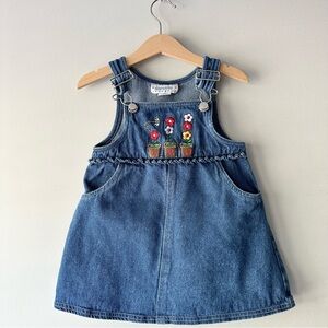 Samara Denim Dress with Embroidered Flowers